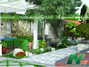 Thiết kế sân vườn biệt thự Anh Lâm - Quận 7 - Tp.HCM